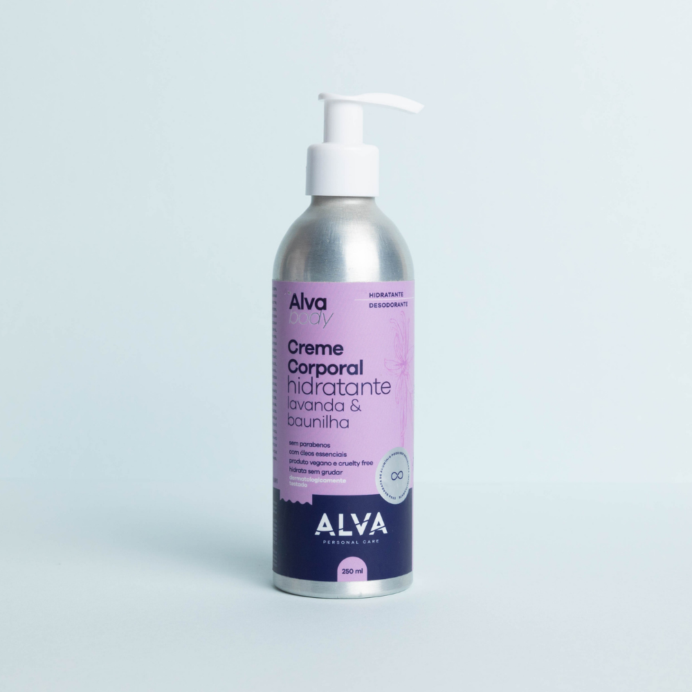 Creme Corporal Hidratante Lavanda e Baunilha Vegano 250ml Alva