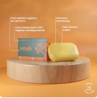 Sabonete em Barra Natural com Extrato de Cúrcuma - Imagem 3