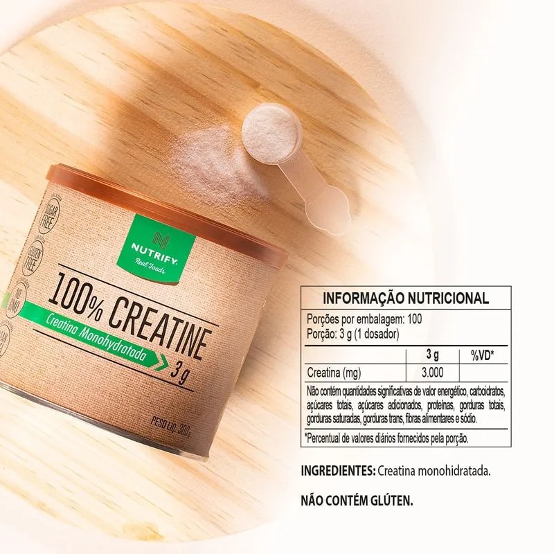 100% Creatine Nutrify – Creatina Monohidratada Pura | 300 g - Imagem 5