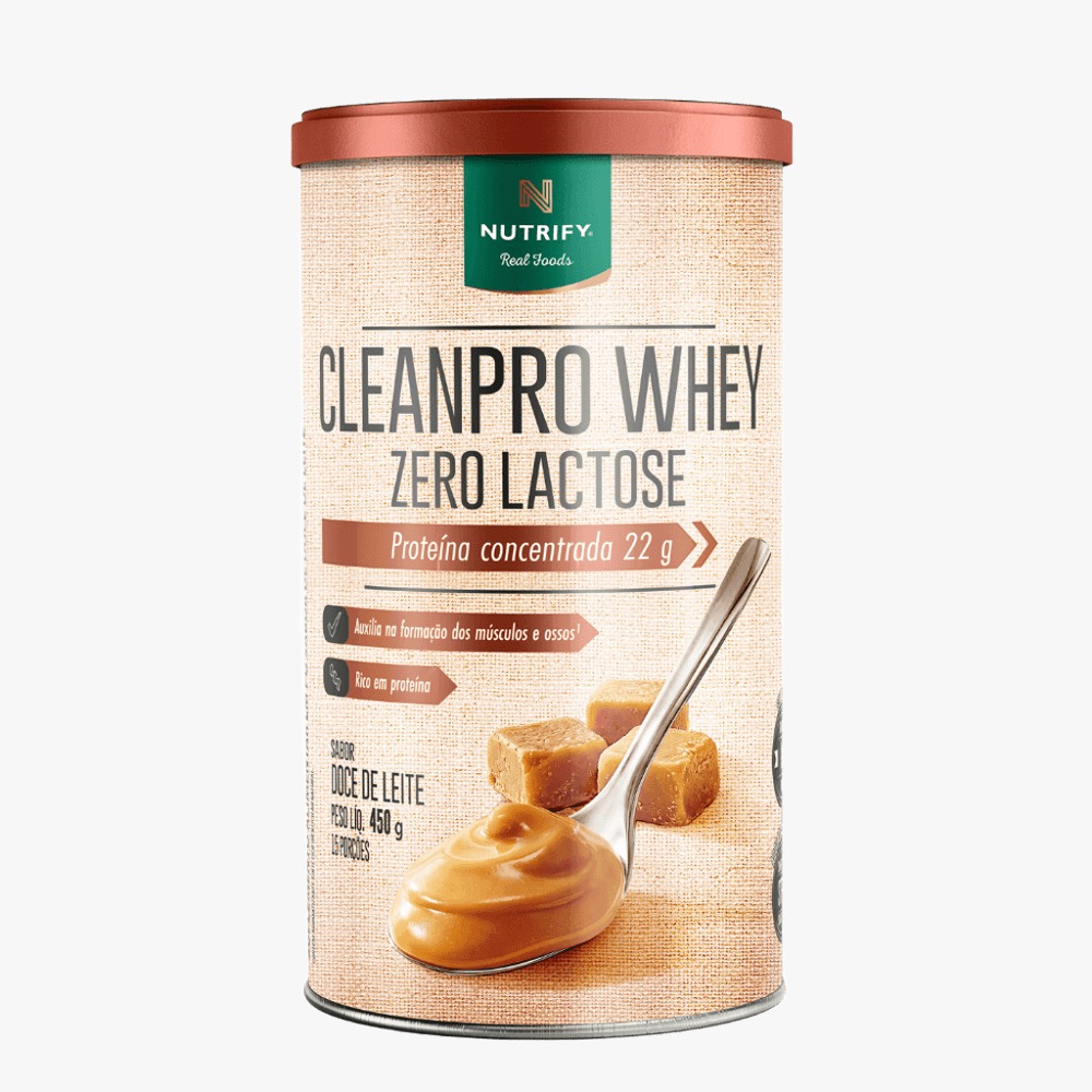 Whey Zero Lactose CleanPro Nutrify – Doce de Leite | 450 g