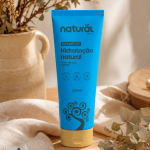 Shampoo Natural com Óleo de Coco e Argan 237 ml